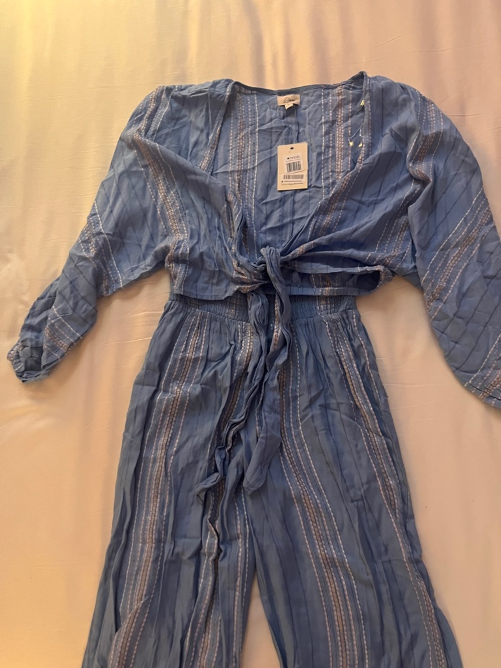 Elan Blue Lilac Striped Set